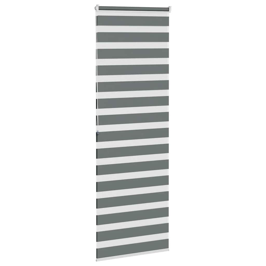vidaXL Double Store Enrouleur Gris Foncé 90x200 cm Largeur du Tissu 85,9 cm Polyester