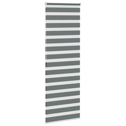 vidaXL Double Store Enrouleur Gris Foncé 90x200 cm Largeur du Tissu 85,9 cm Polyester