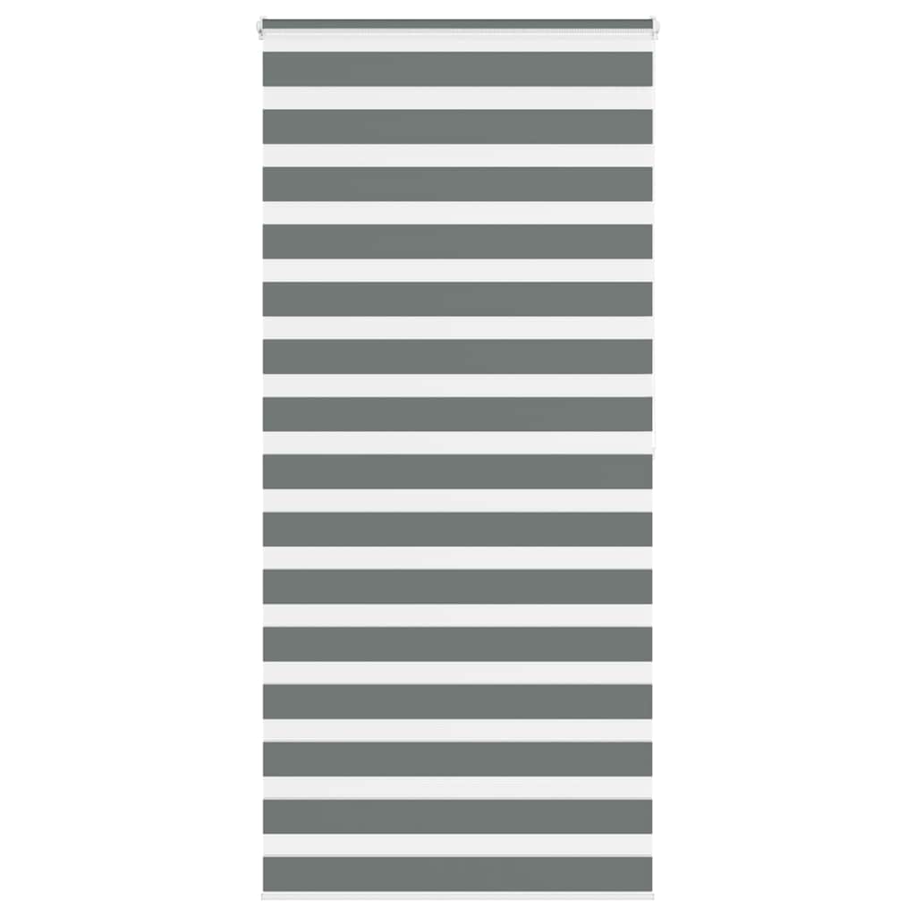 vidaXL Double Store Enrouleur Occultant Gris Foncé 95x200 cm Largeur du Tissu 90,9 cm Polyester