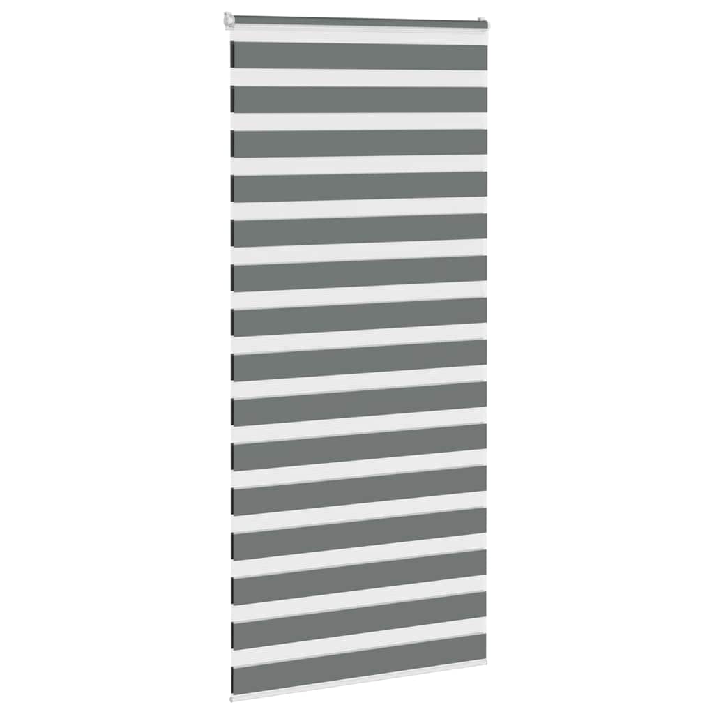 vidaXL Double Store Enrouleur Occultant Gris Foncé 95x200 cm Largeur du Tissu 90,9 cm Polyester