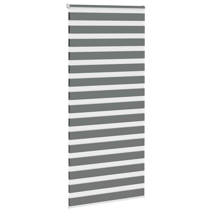 vidaXL Double Store Enrouleur Occultant Gris Foncé 95x200 cm Largeur du Tissu 90,9 cm Polyester