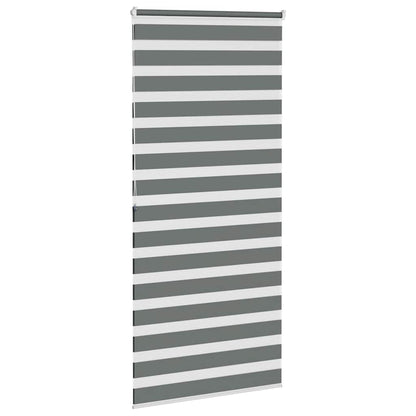 vidaXL Double Store Enrouleur Occultant Gris Foncé 95x200 cm Largeur du Tissu 90,9 cm Polyester