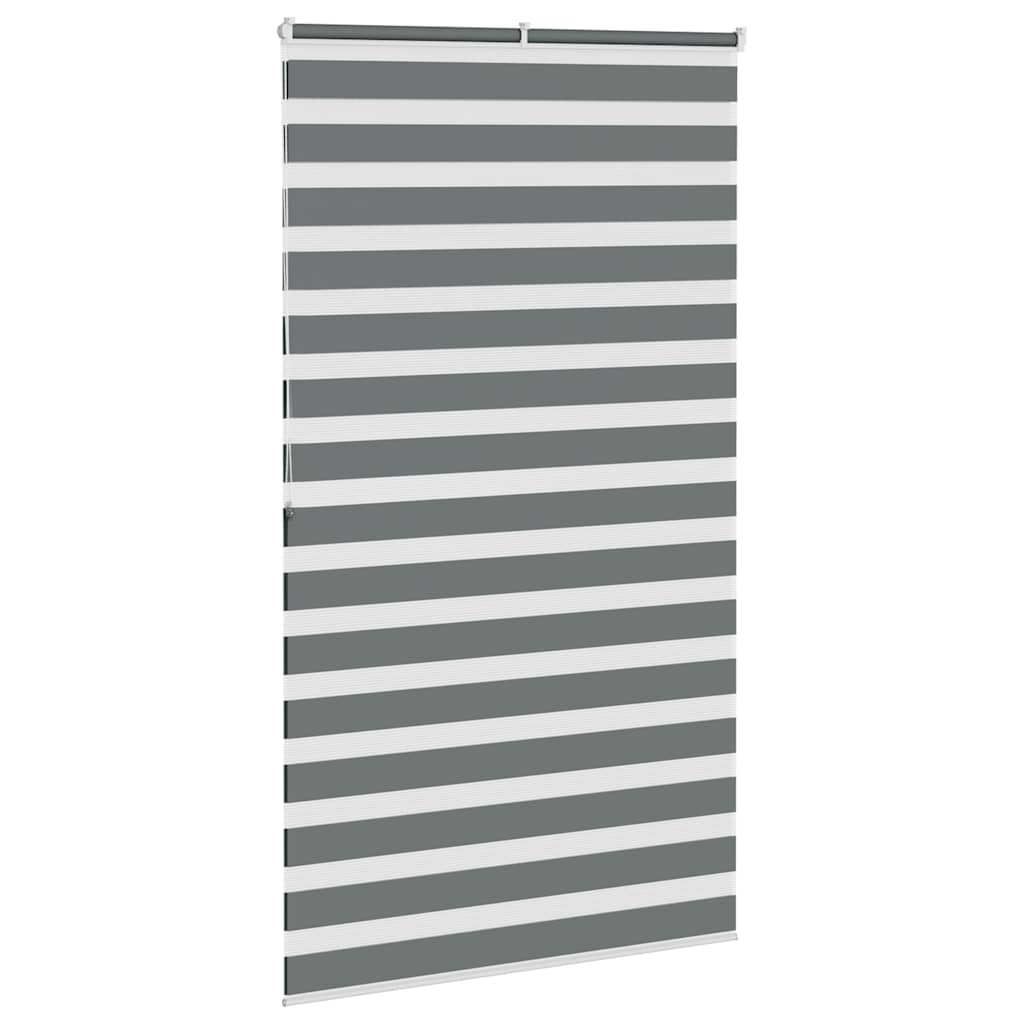 vidaXL Doppelrollo Dunkelgrau 125x200 cm Stoffbreite 120,9 cm Polyester