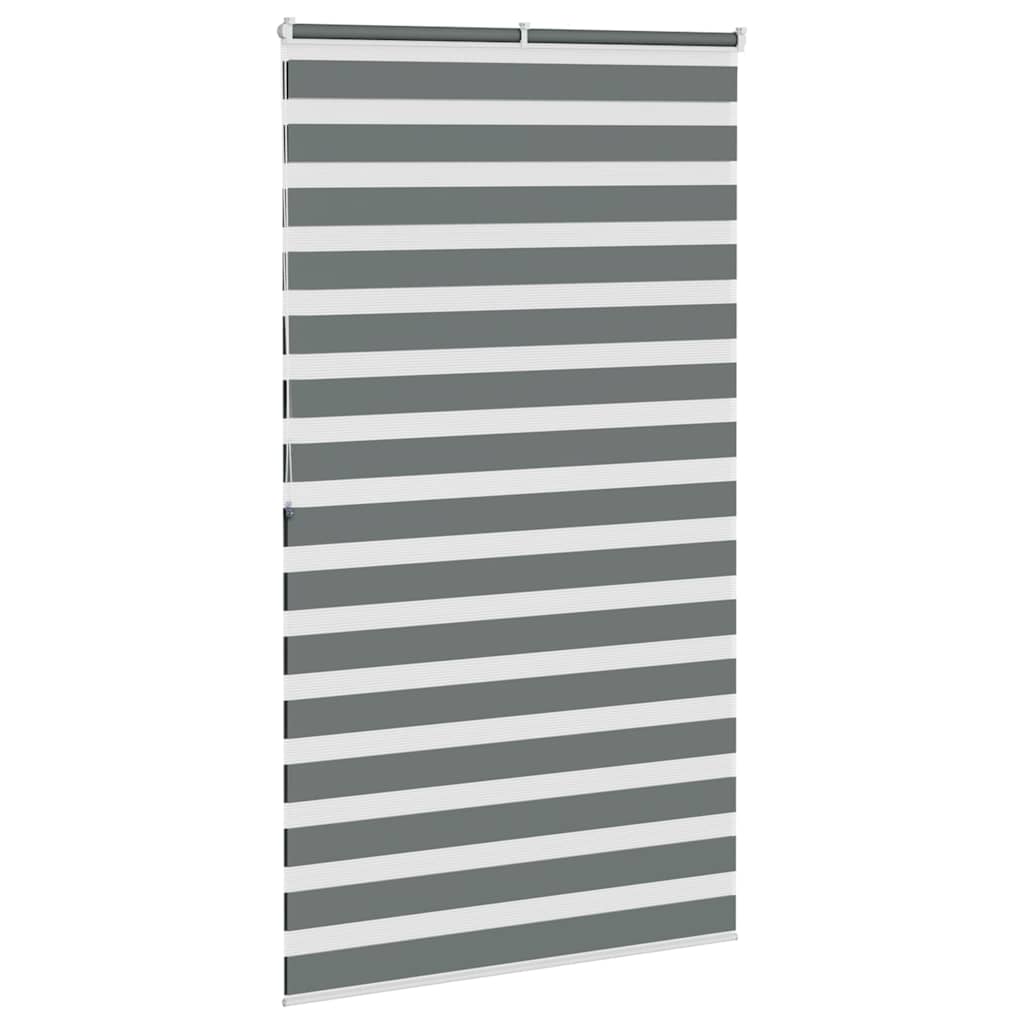vidaXL Doppelrollo Dunkelgrau 130x200 cm Stoffbreite 125,9 cm Polyester
