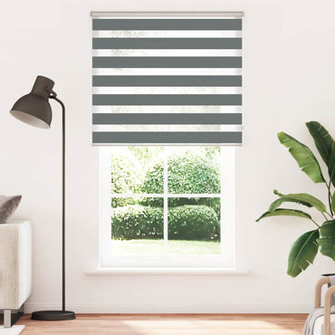 vidaXL Doppelrollo Dunkelgrau 135x200 cm Stoffbreite 130,9 cm Polyester