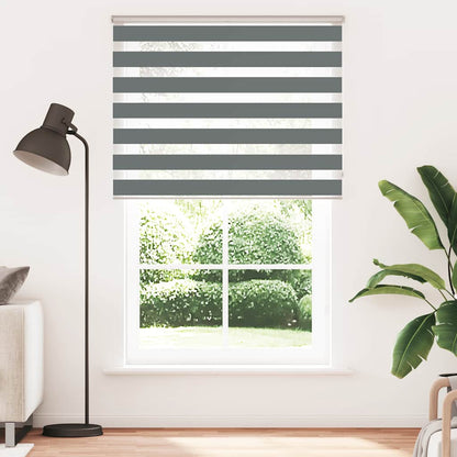 vidaXL Doppelrollo Dunkelgrau 145x200 cm Stoffbreite 140,9 cm Polyester