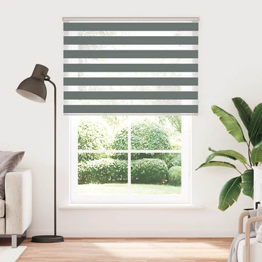 vidaXL Doppelrollo Dunkelgrau 155x200 cm Stoffbreite 150,9 cm Polyester
