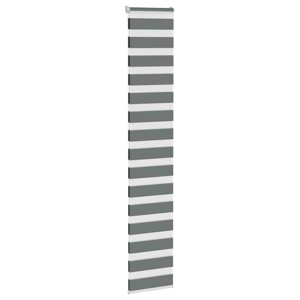 vidaXL Doppelrollo Dunkelgrau 40x230 cm Stoffbreite 35,9 cm Polyester