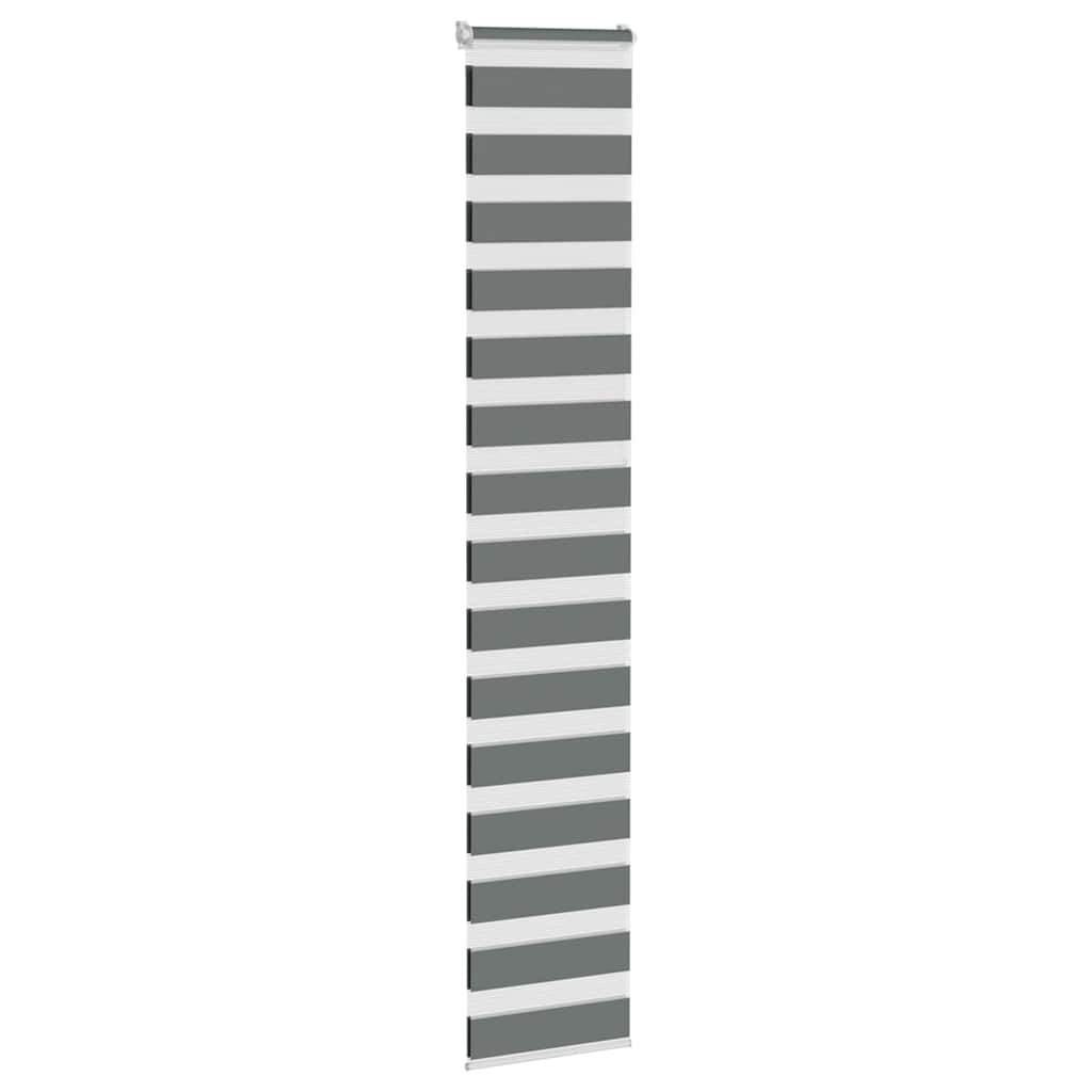 vidaXL Doppelrollo Dunkelgrau 45x230 cm Stoffbreite 40,9 cm Polyester