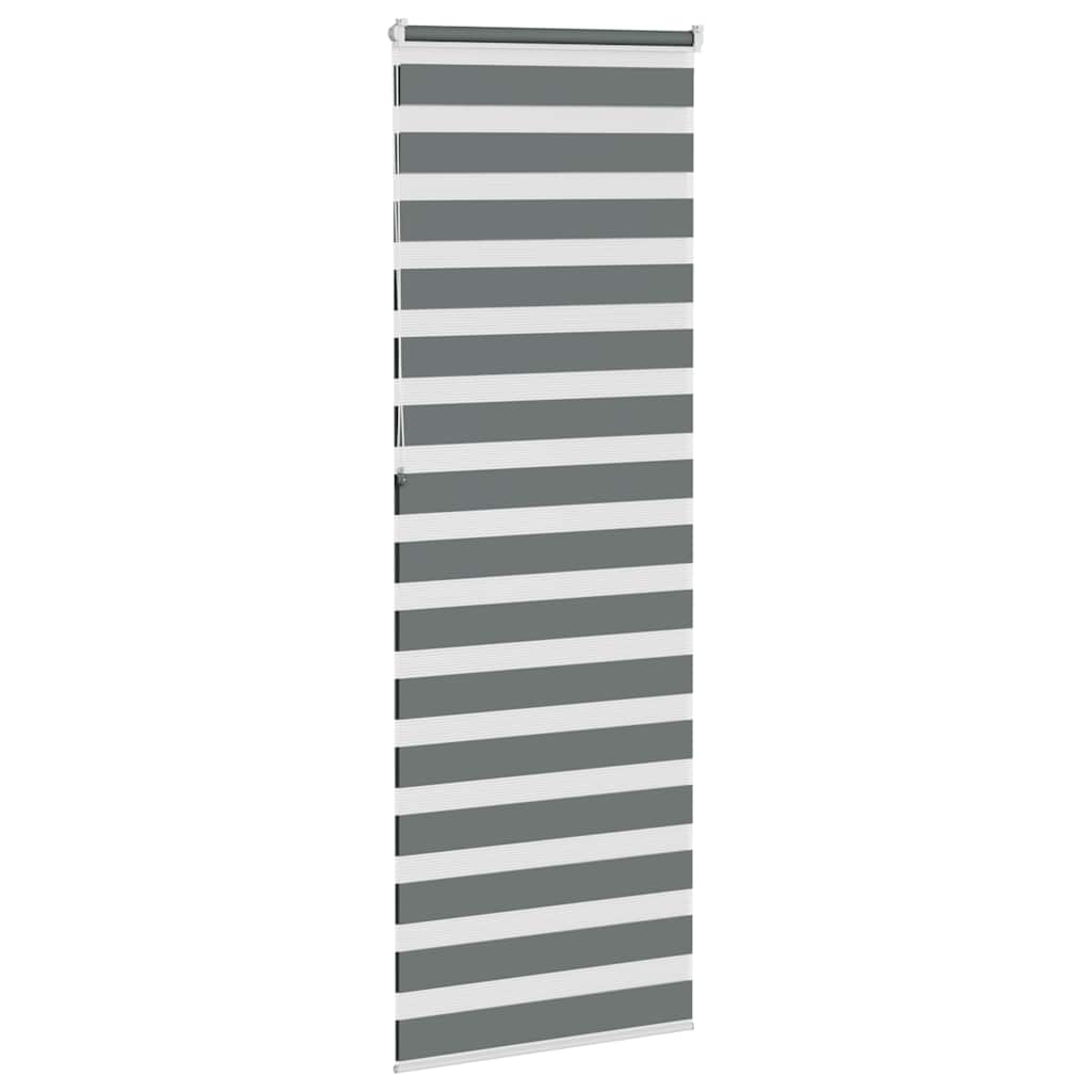 vidaXL Doppelrollo Dunkelgrau 75x230 cm Stoffbreite 70,9 cm Polyester