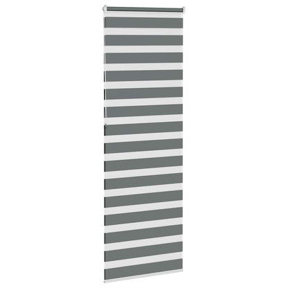 vidaXL Doppelrollo Dunkelgrau 75x230 cm Stoffbreite 70,9 cm Polyester