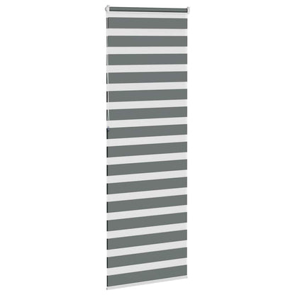 vidaXL Doppelrollo Dunkelgrau 85x230 cm Stoffbreite 80,9 cm Polyester