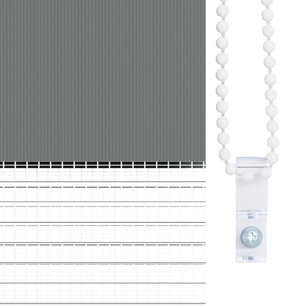 Doppelrollo Dunkelgrau 120x230 cm Stoffbreite 115,9 cm Polyester