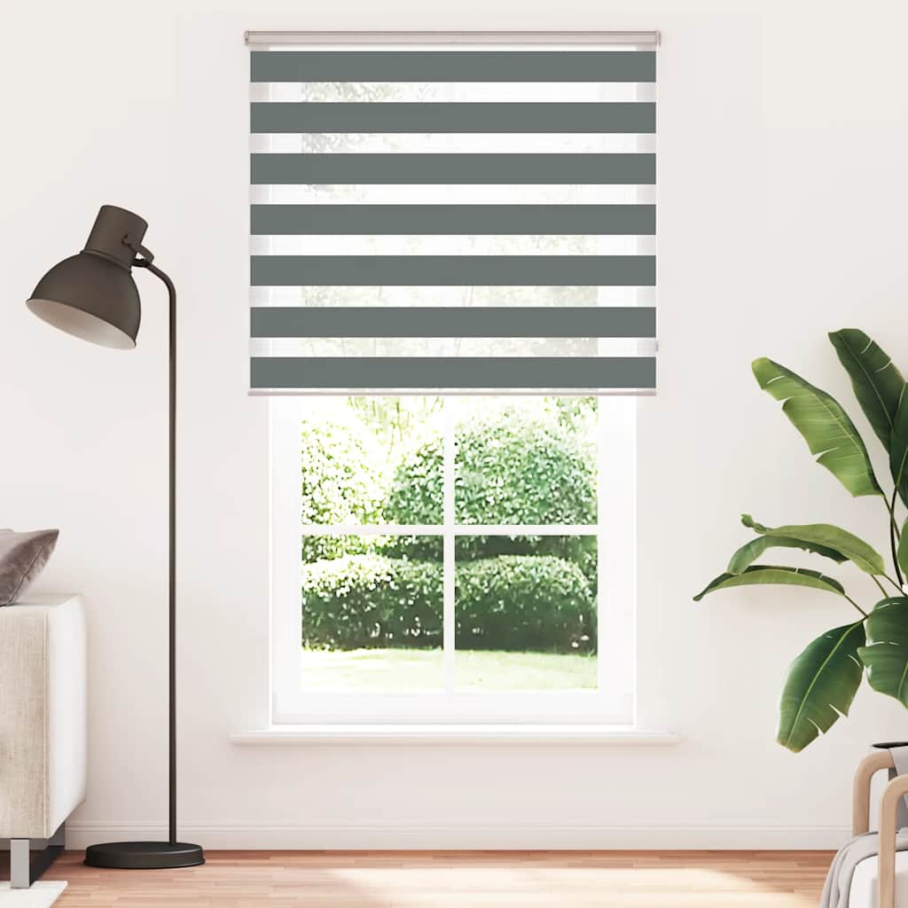 vidaXL Doppelrollo Dunkelgrau 130x230cm Stoffbreite 125,9 cm Polyester