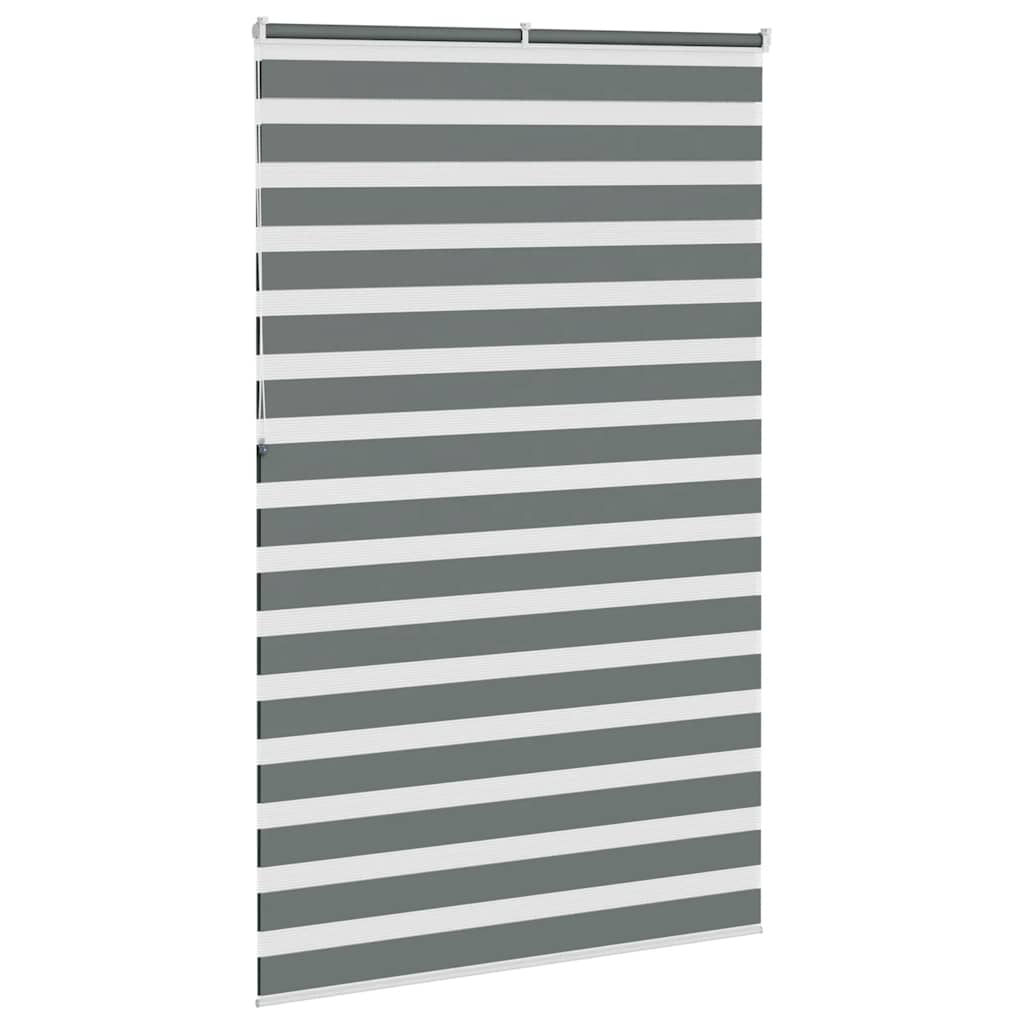 vidaXL Doppelrollo Dunkelgrau 150x230 cm Stoffbreite 145,9 cm Polyester