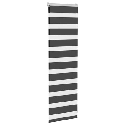 vidaXL Doppelrollo Schwarz 40x100 cm Stoffbreite 35,9 cm Polyester