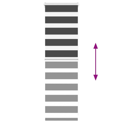 Doppelrollo Schwarz 45x100 cm Stoffbreite 40,9 cm Polyester