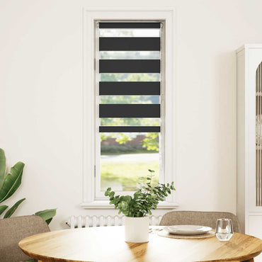 vidaXL Doppelrollo Schwarz 55x100 cm Stoffbreite 50,9 cm Polyester