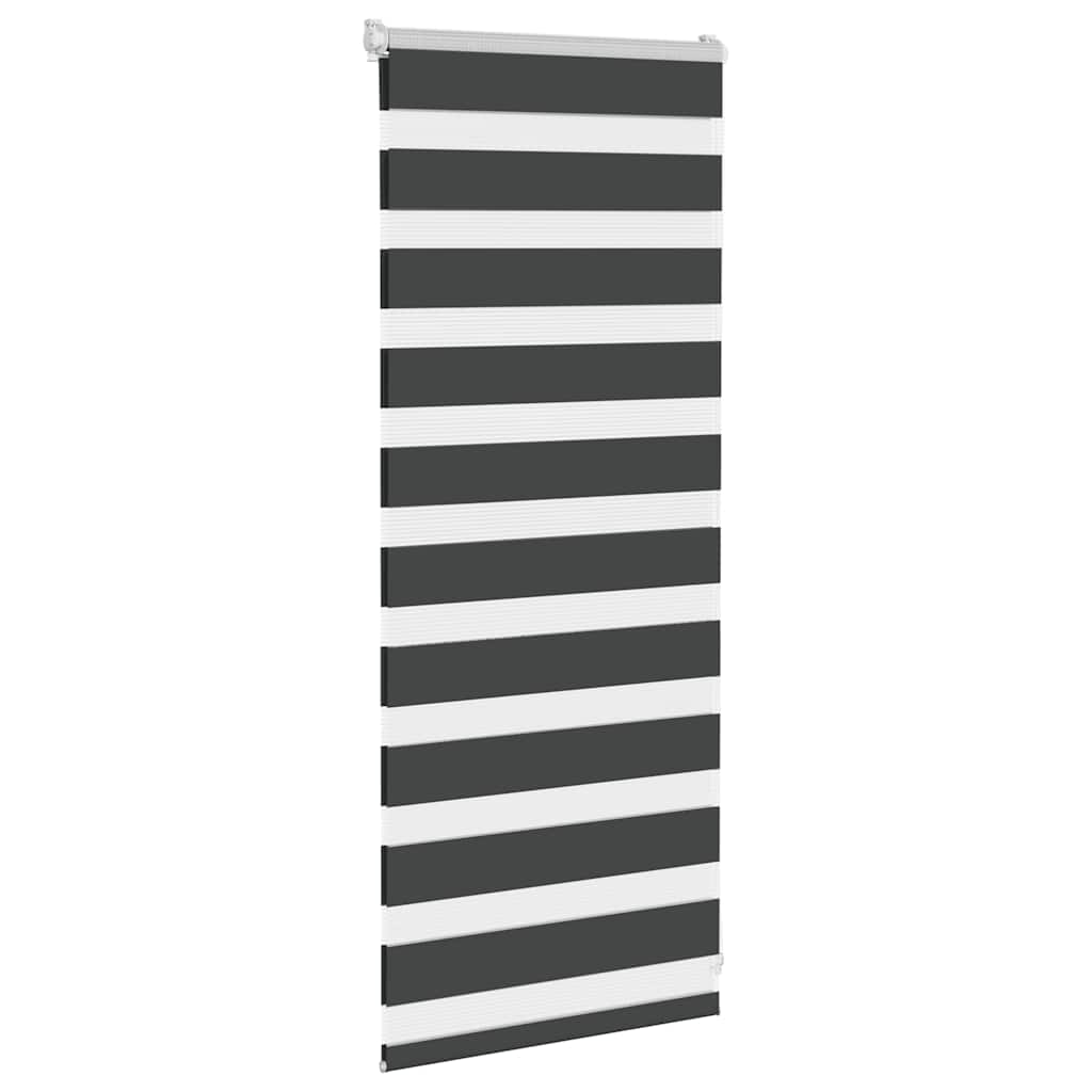 vidaXL Doppelrollo Schwarz 65x100 cm Stoffbreite 60,9 cm Polyester