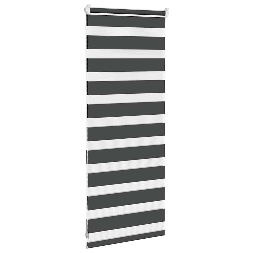 vidaXL Doppelrollo Schwarz 65x100 cm Stoffbreite 60,9 cm Polyester
