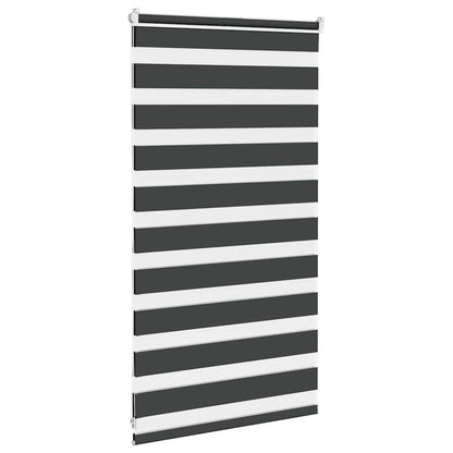 vidaXL Doppelrollo Schwarz 75x100 cm Stoffbreite 70,9 cm Polyester