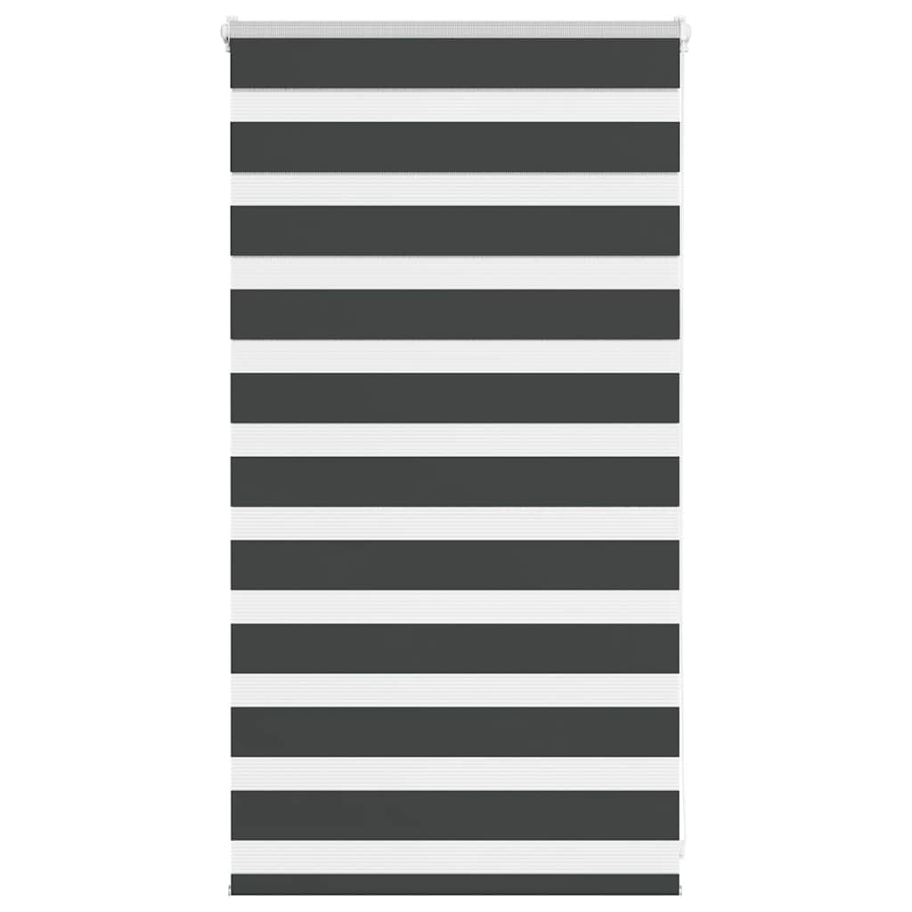 vidaXL Doppelrollo Schwarz 80x100 cm Stoffbreite 75,9 cm Polyester