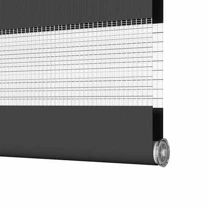 vidaXL Doppelrollo Schwarz 80x100 cm Stoffbreite 75,9 cm Polyester