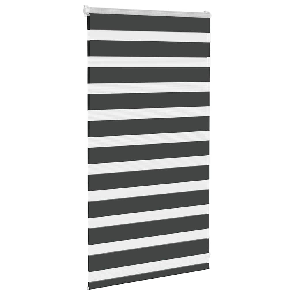 vidaXL Doppelrollo Schwarz 80x100 cm Stoffbreite 75,9 cm Polyester