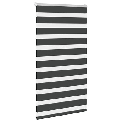 vidaXL Doppelrollo Schwarz 80x100 cm Stoffbreite 75,9 cm Polyester