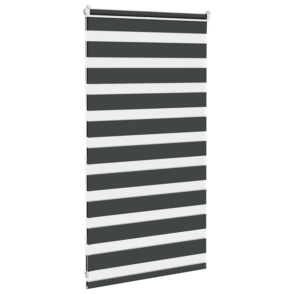 vidaXL Doppelrollo Schwarz 80x100 cm Stoffbreite 75,9 cm Polyester