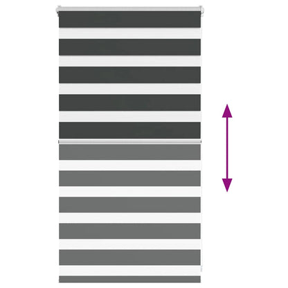 vidaXL Doppelrollo Schwarz 80x100 cm Stoffbreite 75,9 cm Polyester
