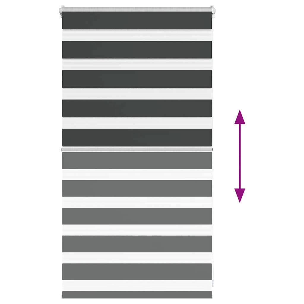 Doppelrollo Schwarz 85x100 cm Stoffbreite 80,9 cm Polyester