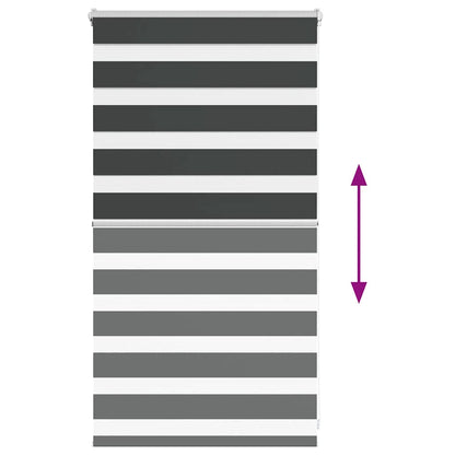 Doppelrollo Schwarz 85x100 cm Stoffbreite 80,9 cm Polyester