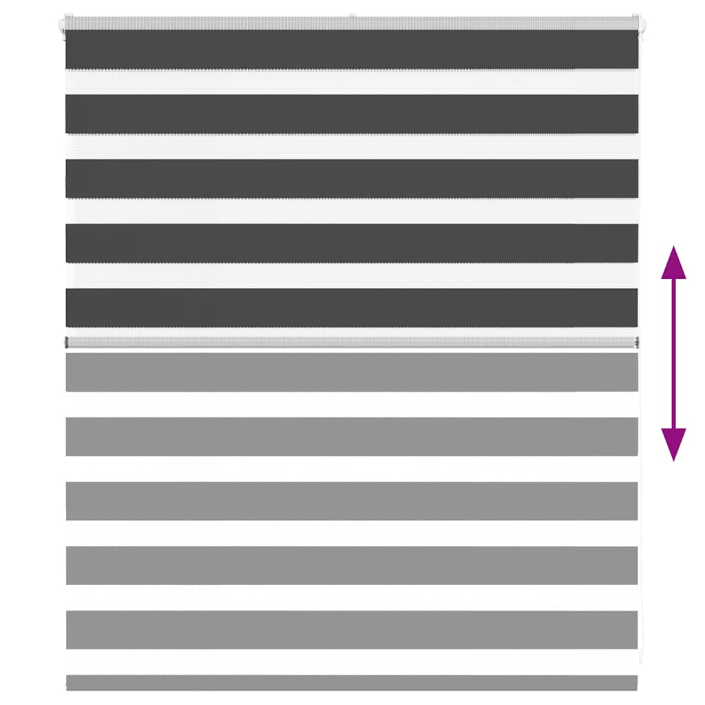 Doppelrollo Schwarz 125x100 cm Stoffbreite 120,9 cm Polyester