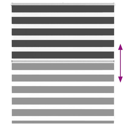 Doppelrollo Schwarz 130x100 cm Stoffbreite 125,9 cm Polyester