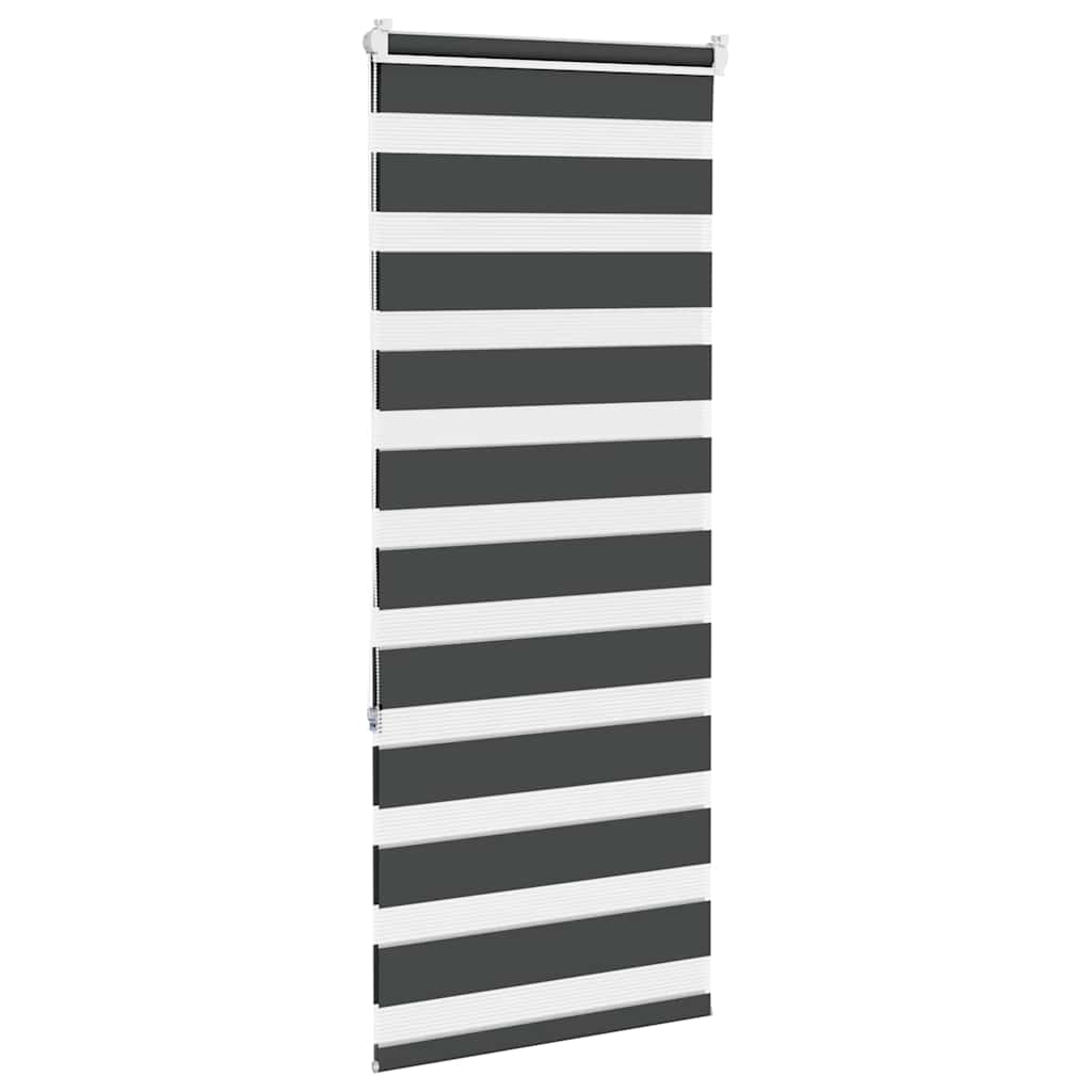 vidaXL Doppelrollo Schwarz 55x150 cm Stoffbreite 50,9 cm Polyester