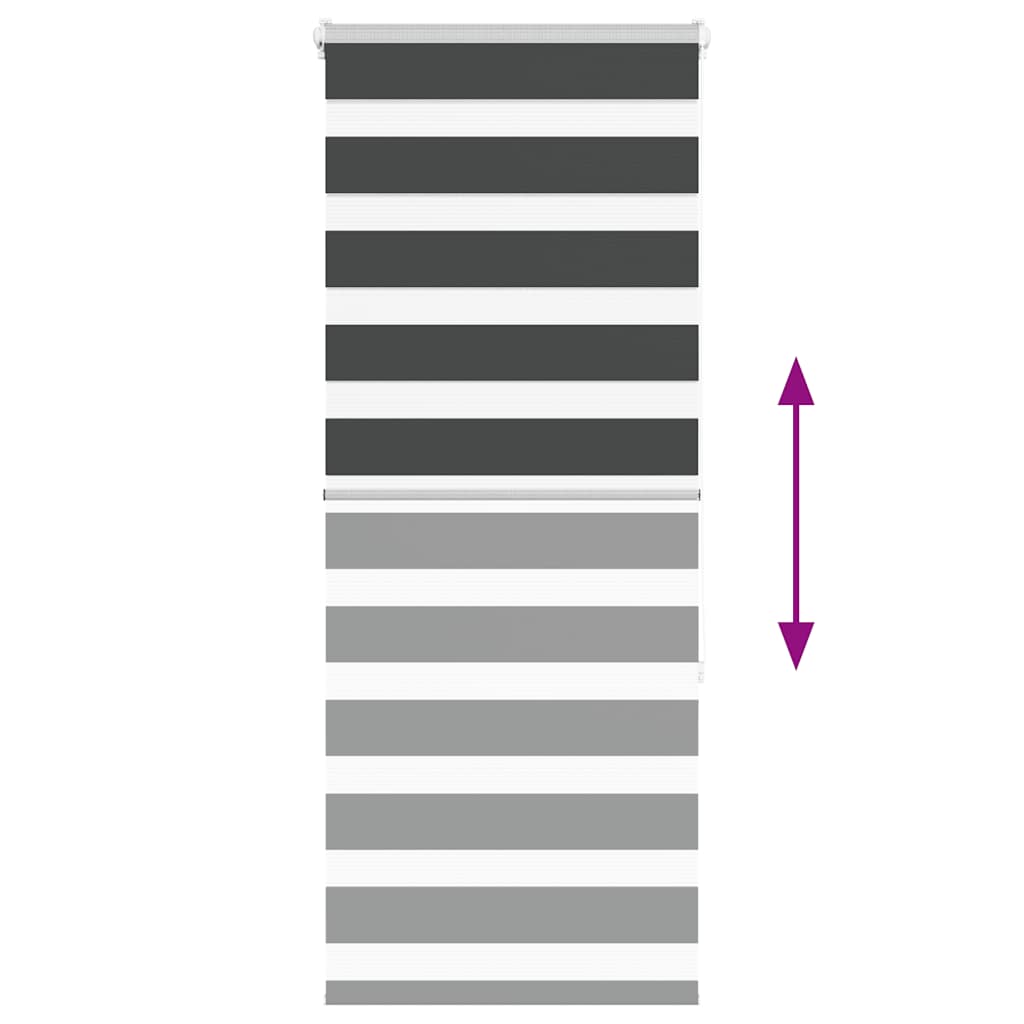 Doppelrollo Schwarz 65x150 cm Stoffbreite 60,9 cm Polyester