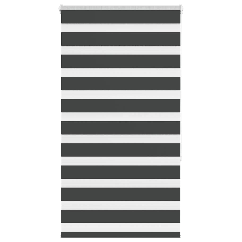 Doppelrollo Schwarz 80x150 cm Stoffbreite 75,9 cm Polyester