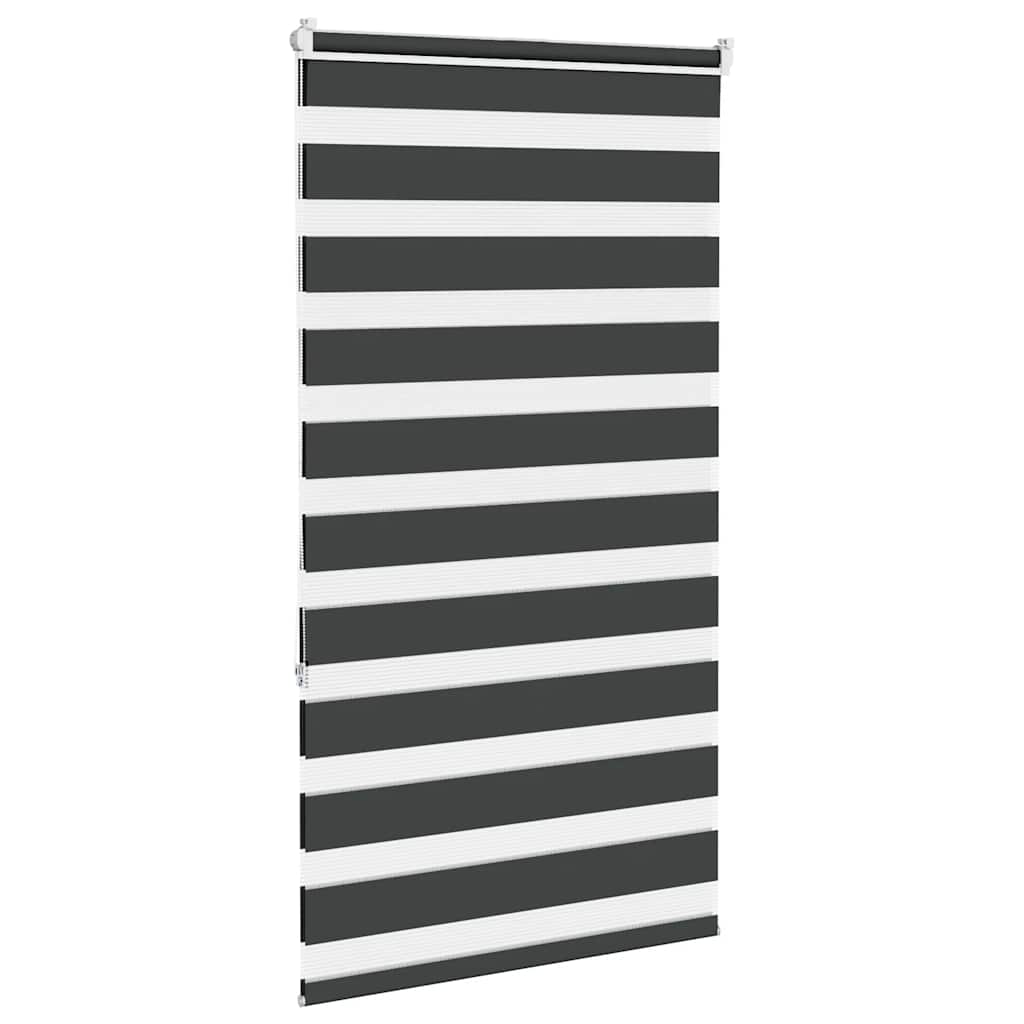 vidaXL Doppelrollo Schwarz 80x150 cm Stoffbreite 75,9 cm Polyester