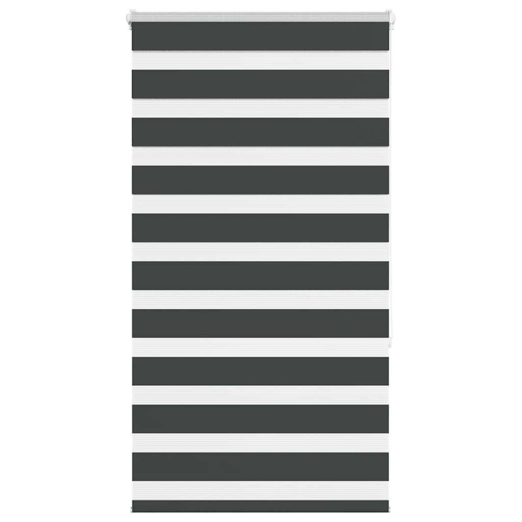 vidaXL Doppelrollo Schwarz 85x150 cm Stoffbreite 80,9 cm Polyester