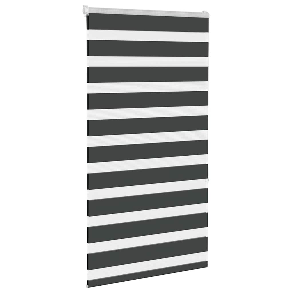 vidaXL Doppelrollo Schwarz 85x150 cm Stoffbreite 80,9 cm Polyester
