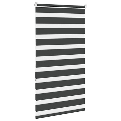 vidaXL Doppelrollo Schwarz 85x150 cm Stoffbreite 80,9 cm Polyester