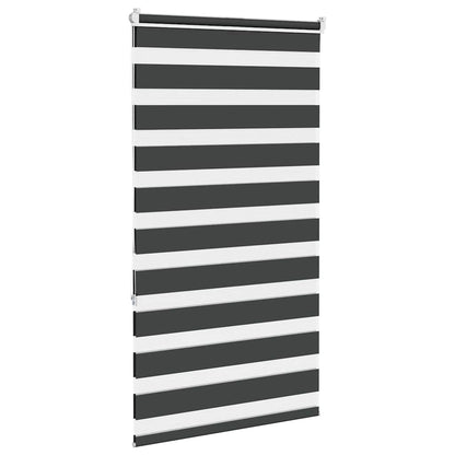 vidaXL Doppelrollo Schwarz 90x150 cm Stoffbreite 85,9 cm Polyester