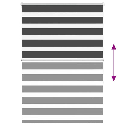 Doppelrollo Schwarz 95x150 cm Stoffbreite 90,9 cm Polyester