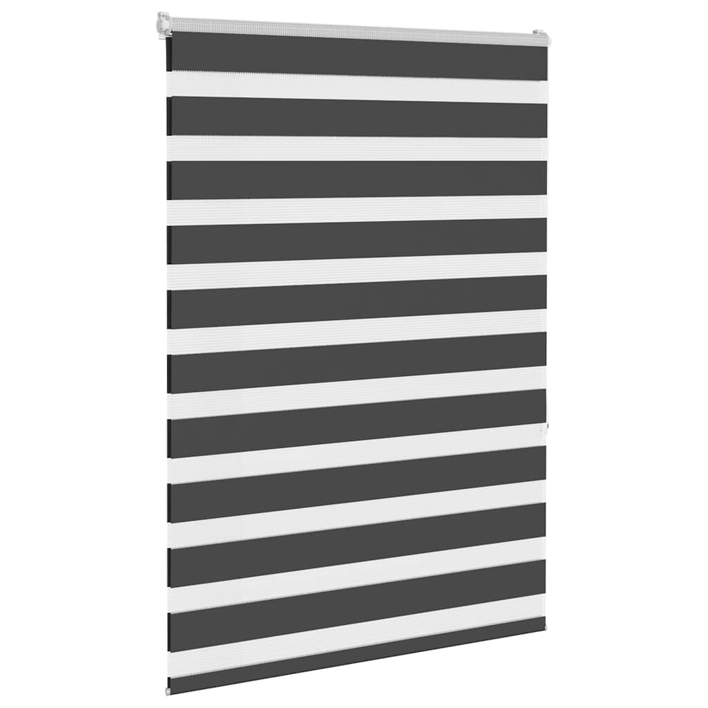 vidaXL Doppelrollo Schwarz 115x150 cm Stoffbreite 110,9 cm Polyester