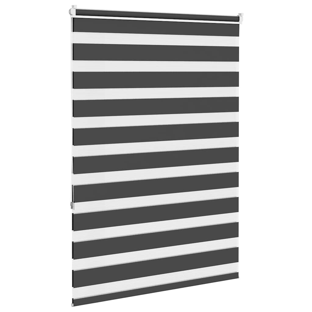 vidaXL Doppelrollo Schwarz 115x150 cm Stoffbreite 110,9 cm Polyester