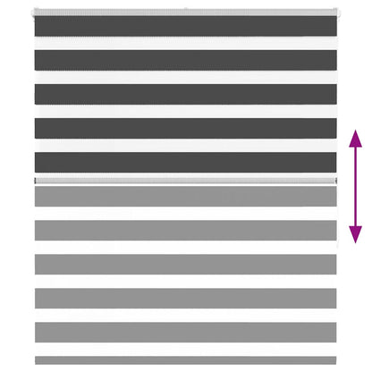 Doppelrollo Schwarz 125x150 cm Stoffbreite 120,9 cm Polyester