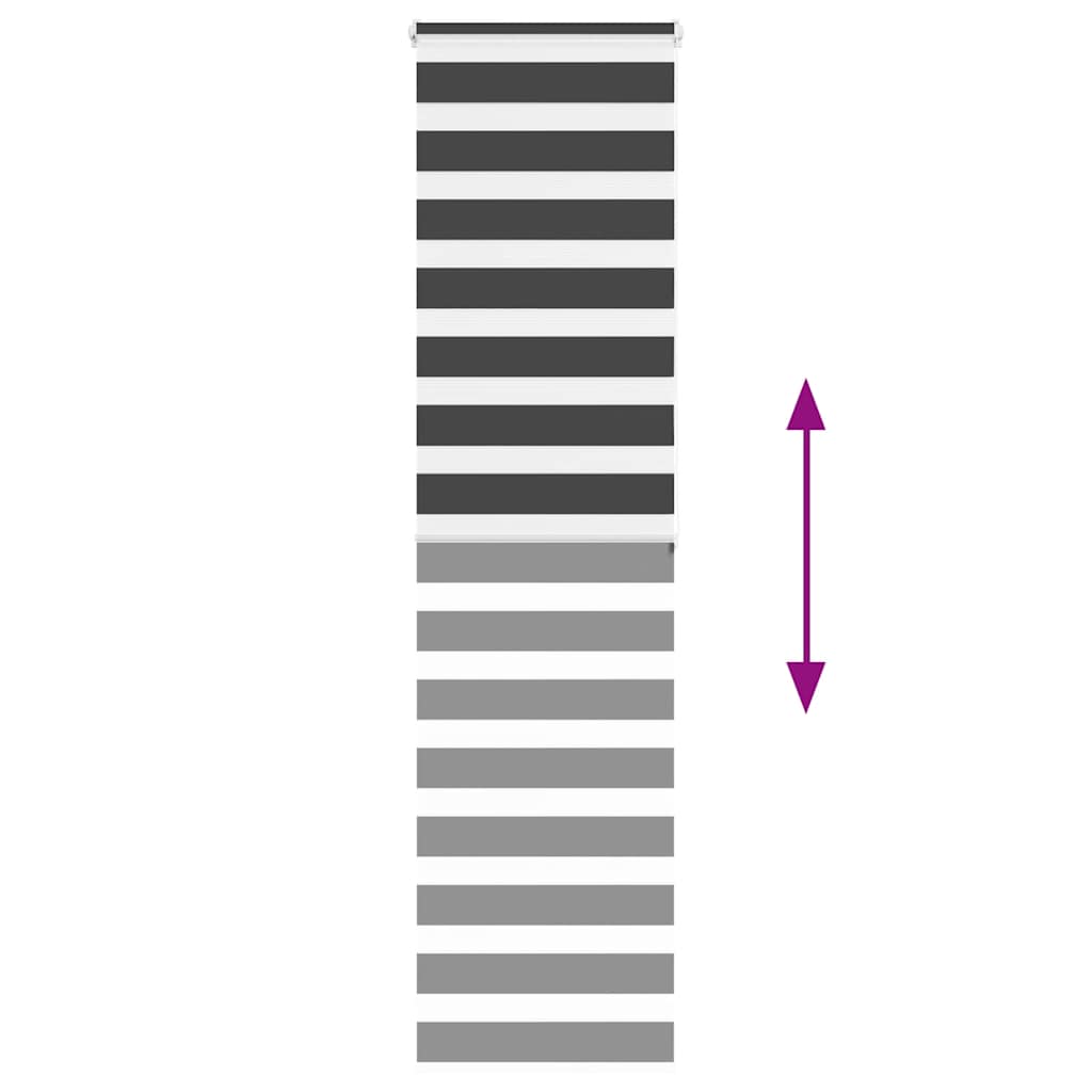 Doppelrollo Schwarz 65x200 cm Stoffbreite 60,9 cm Polyester