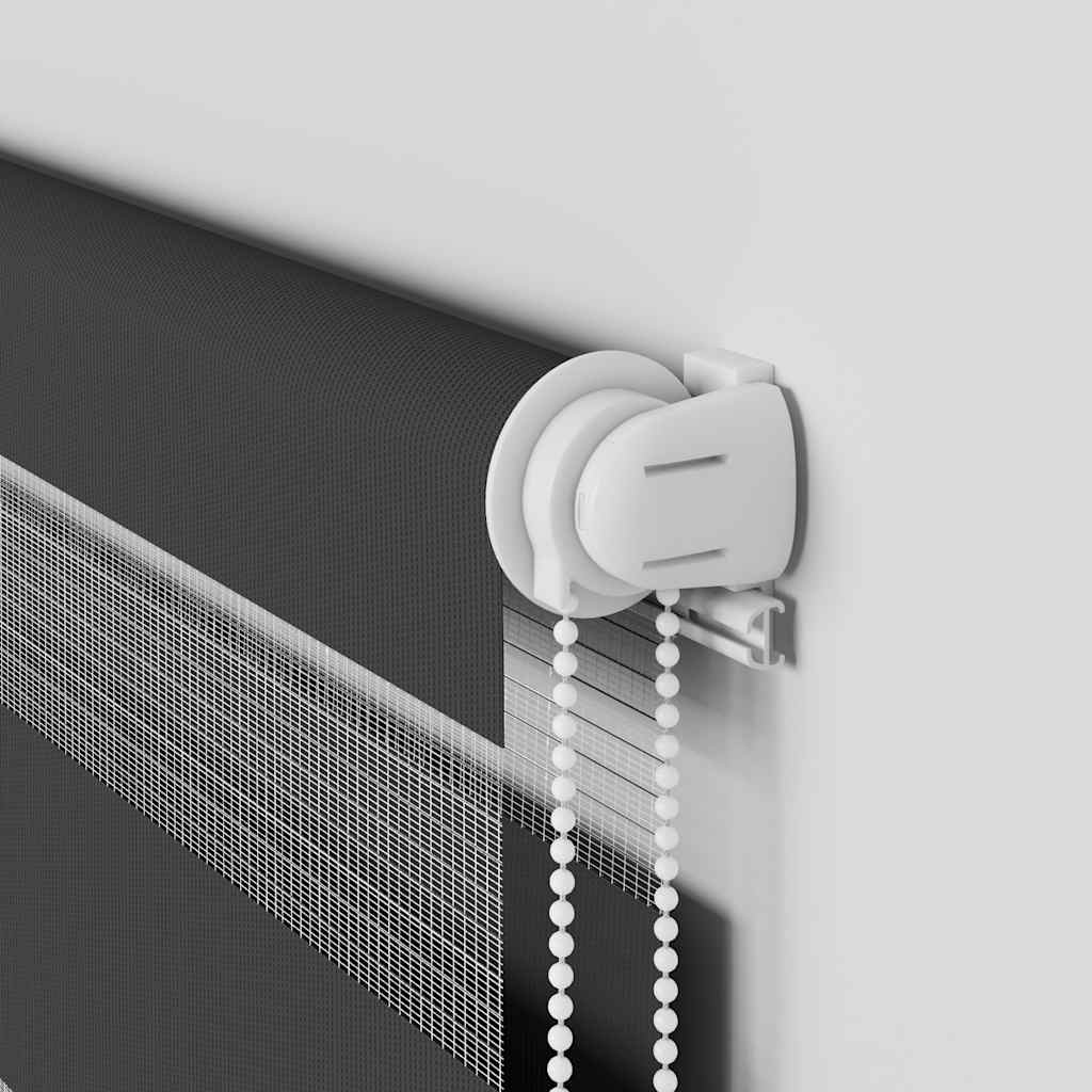 Doppelrollo Schwarz 85x200 cm Stoffbreite 80,9 cm Polyester