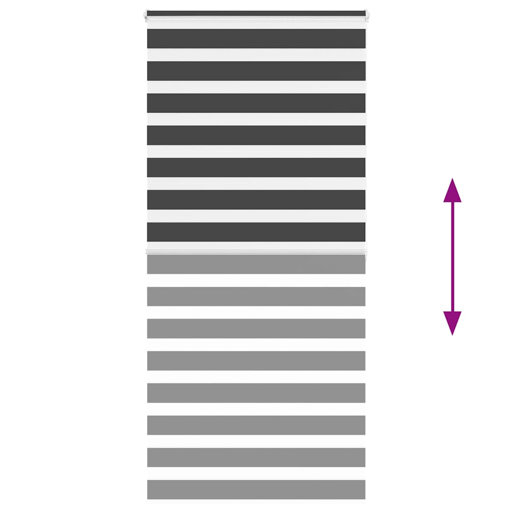 Doppelrollo Schwarz 105x200 cm Stoffbreite 100,9 cm Polyester